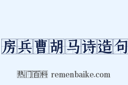 房兵曹胡马诗造句是什么意思的图片